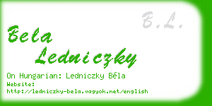 bela ledniczky business card